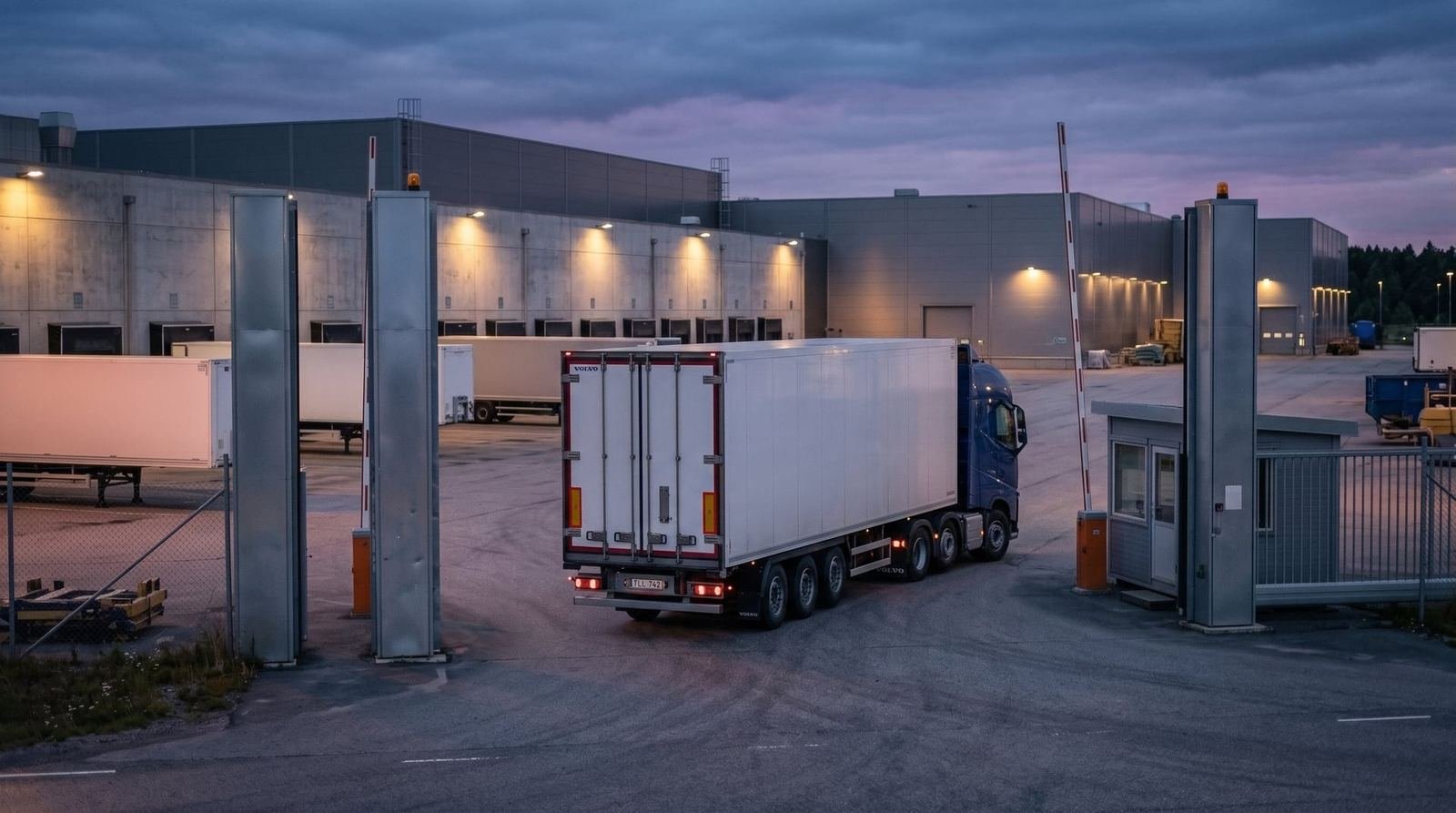 Truck entering facility